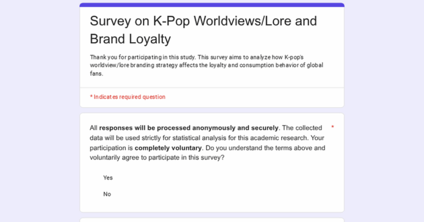 [Approved by MODs][Academic Survey] Calling all MYs! Need your help with a research paper on K-pop Lore & Fandom Experience (< 3 mins)
