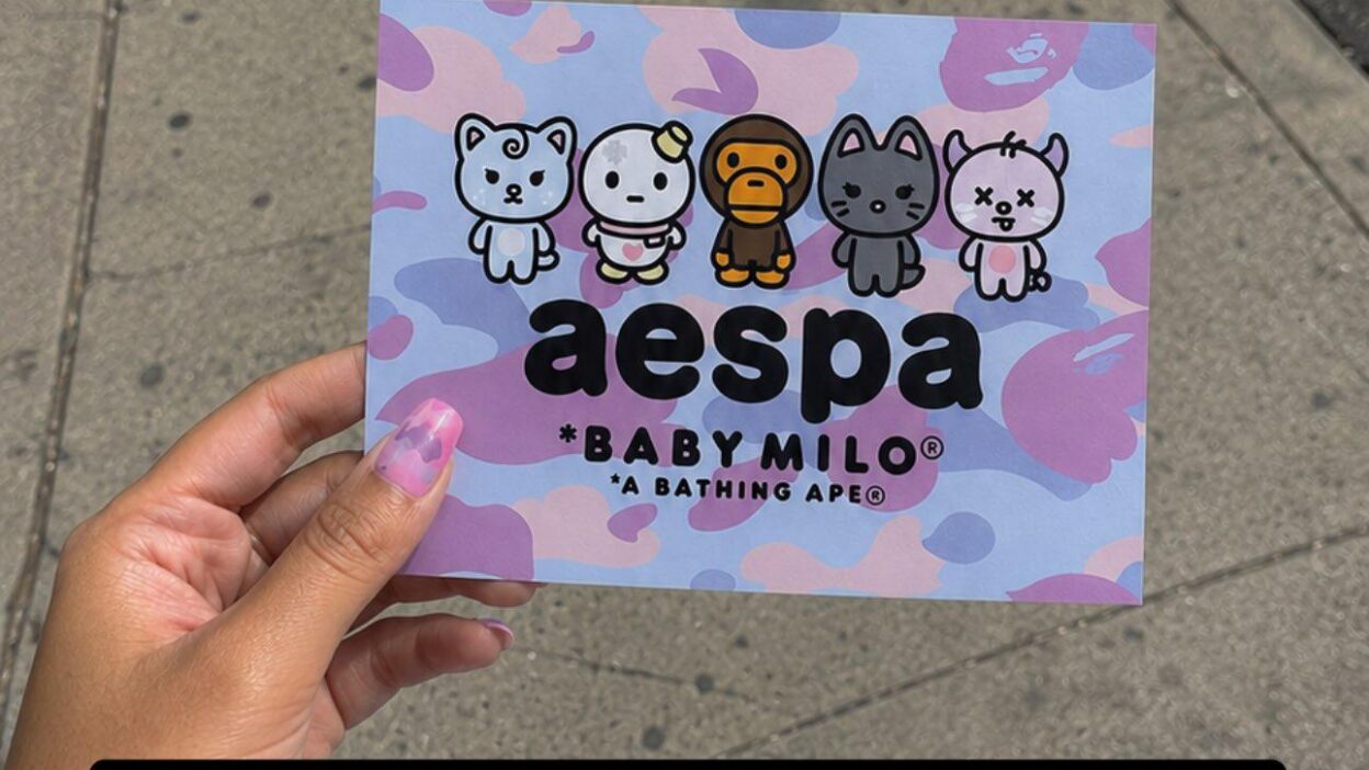 260731 Complex Shop Instagram Story Update - Visit BAPE STORE® CHICAGO (113 E Oak St) on August 1–2 for a chance to receive a postcard signed by aespa, in celebration of the BAPE® x aespa collection. Available while supplies last.