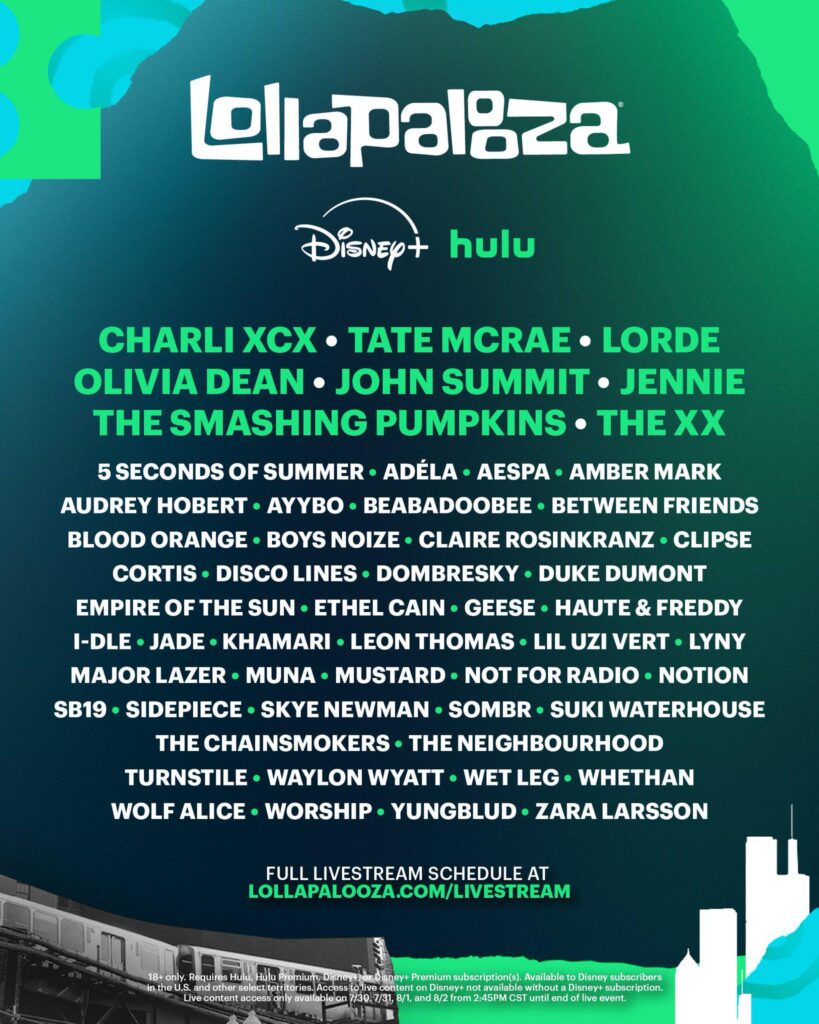 260724 aespa at Lollapalooza 2026 will be live streamed on Disney+ and Hulu