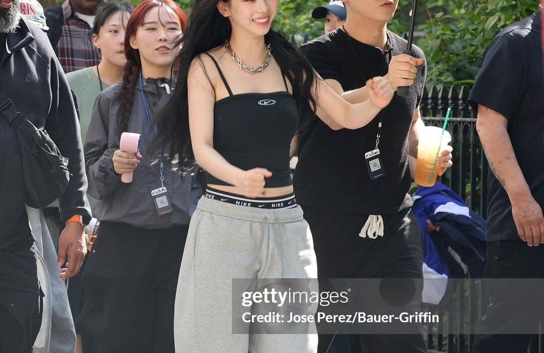 260505 Karina was spotted filming for Nike Studio Fleece campaign in New York City (Getty Images)