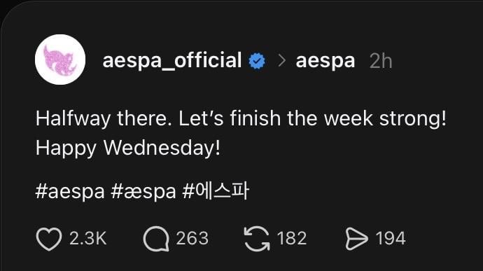 260708 aespa Threads Update
